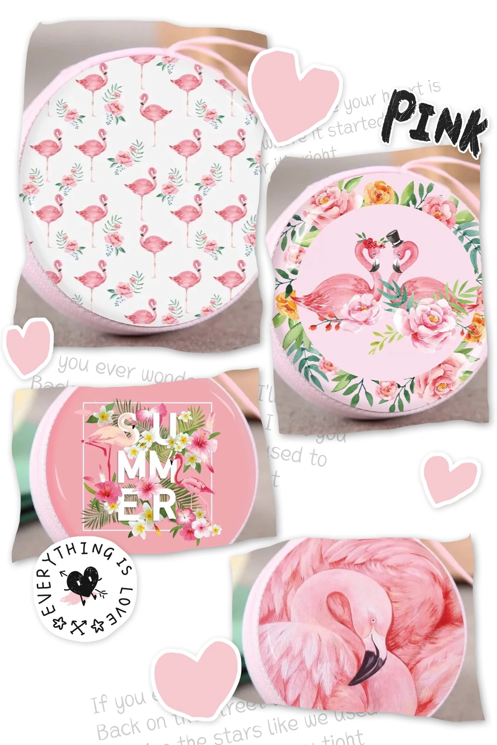 

flamingo Mini Zipper Wallets pocket mini Wallets Small