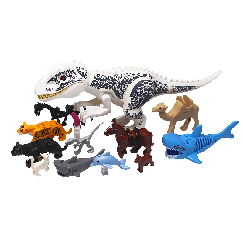 

Dinosaur Shark Horse Tiger Elephant Animal MOC Army Swat Police Military Weapon Accessories Playmobil City Mini Figures Parts