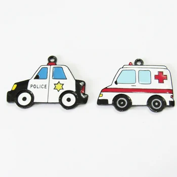 

Newest! 10pcs/lot All Enamel Police Wagon / Ambulance Pendants