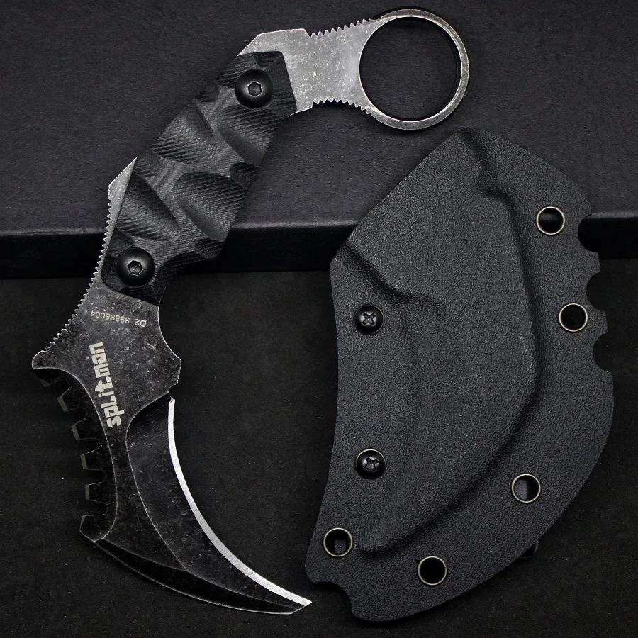 Купить Cs go керамбитовый нож выживания Охота Ножи G10 Edc инструменты егерь тактические ножи коготь Мультитул D2 лезвие Stonewash K оболочка