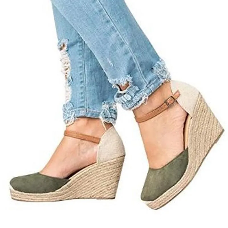 Women Platform Wedges Sandals 2019 New High Heels Gladiator Sandals Women Espadrilles Rome Buckle Strap Summer Straw Shoes Woman (20)