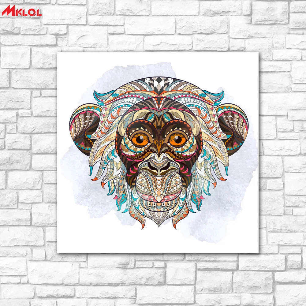 Monkey head animal Oil Painting Wall Art Picture Paiting Canvas Paints