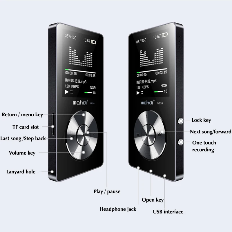 Mahdi 8 Гб Hifi Mp3 плеер без потерь Fm видео электронная книга рекордер часы Функция Спорт 1,8 дюймов Tft экран музыкальный плеер