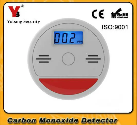 Yobang безопасности на батарейках независимая Co детектор угарного газа датчик утечки дыма пожарного газа детектор Предупреждение