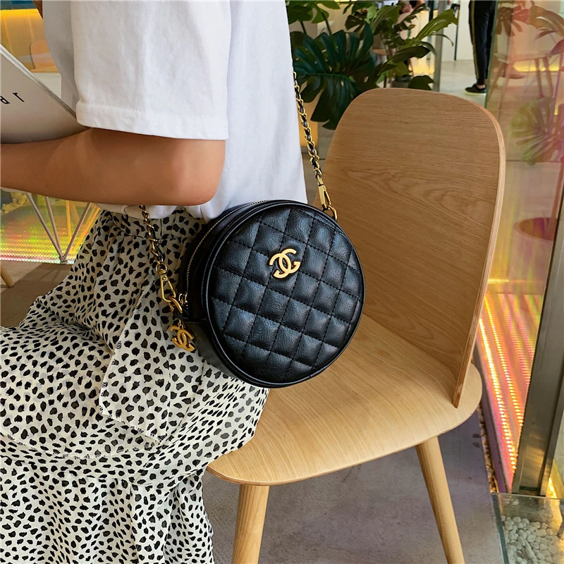 Ladies Shoulder Bags Women Sling Messenger Bag Chain Crossbody Mini Round Handbag 5231