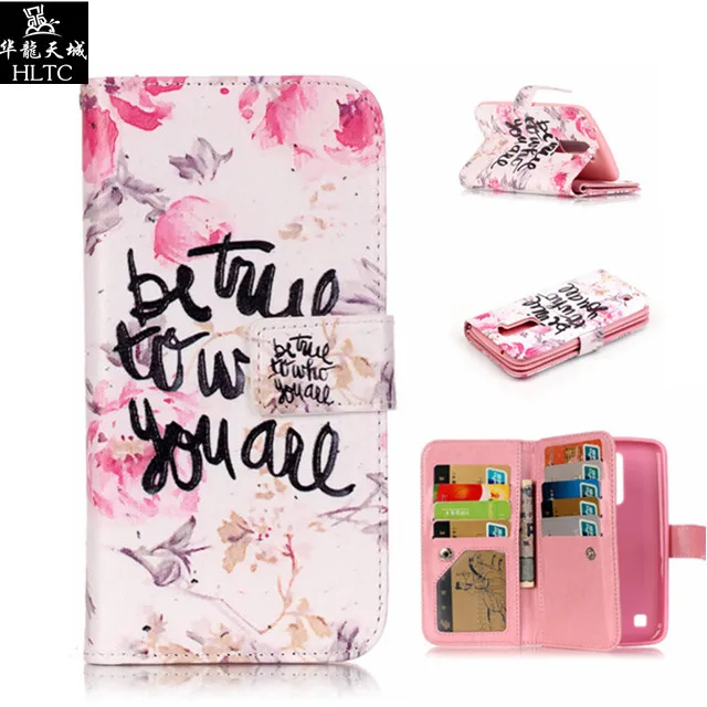 

3D Relief fo Coque LG K10 Case Leather Wallet + Silicone for LG K10 Cover Floral Painted Case LG K10 Flip Cover LGK10 Fundas