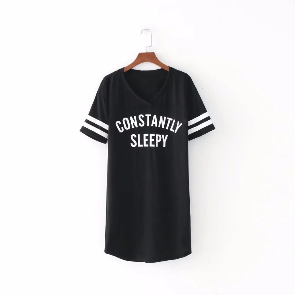 Constantly Sleepy черные хлопковые футболки футболка с печатными буквами женские летние