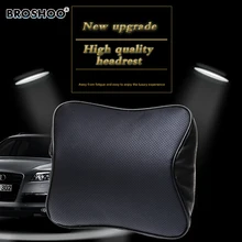 Broshoo Стайлинг автомобиля памяти моющаяся подушка для путешествий шеи поддержка подголовника авто подушка для головы Кожаная подушка уменьшает усталость вождения