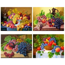 Фрукты Алмазная вышивка кухня Декор стены Кубик Рубика квадратная алмазная живопись кристалл картина Стразы