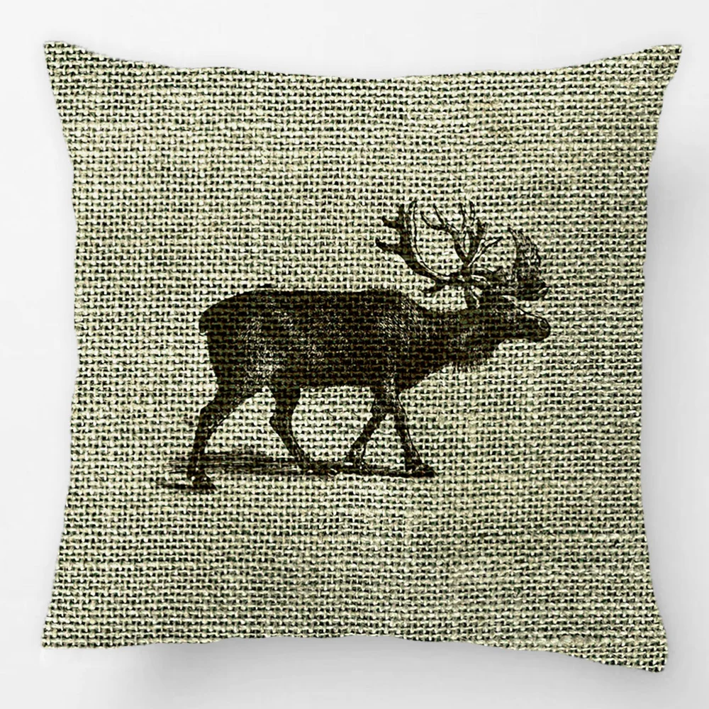 Antique Christmas Reindeer Burlap Inspired Cute Throw Pillow Case Decorative Cushion Cover Pillowcase Customize Gift For Seat Antique Christmas Reindeer Burlap Inspired Cute Throw Pillow Case Decorative Cushion Cover Pillowcase Customize Gift For Seat