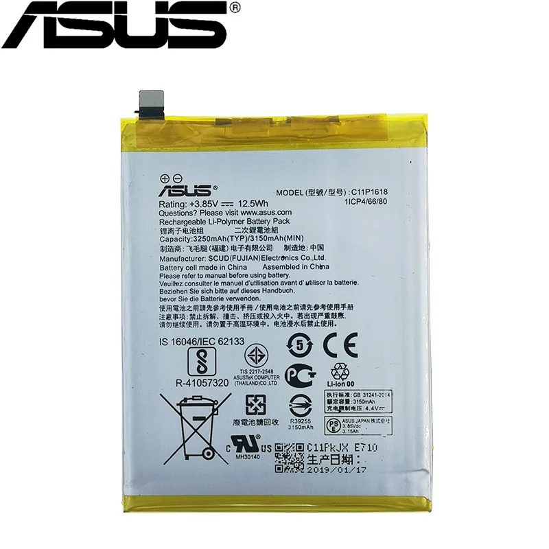 

ASUS 100% Original 3250mAh C11P1618 Battery For ASUS Zenfone 4 Z01KD ZE554KL Phone Latest Production High Quality Battery