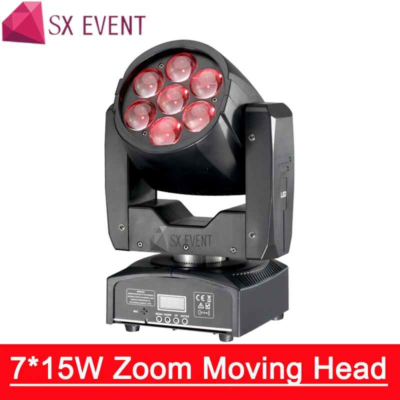 7*15 Вт zoom moving head light Professional освещение dmx dj светодио дный LED moving head Zoom Light 16 DMX смешивание DMX DJ Освещение