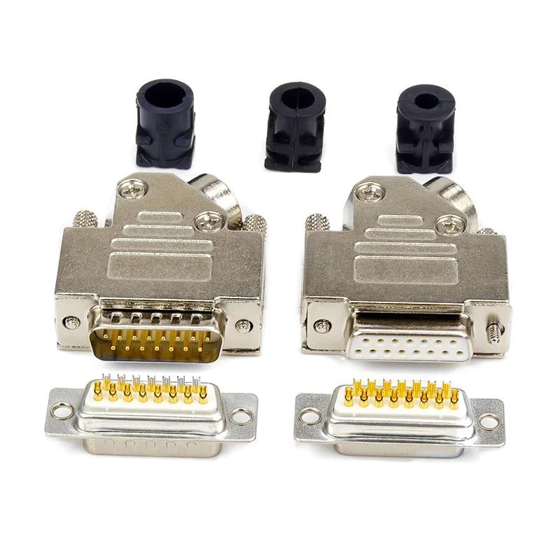 

DB15 Plug Two Rows Of 15-pin Beveled Outlet Shell Connector 45 Degree Shell And Mouth Welding Wire Head D-SUB15 Male