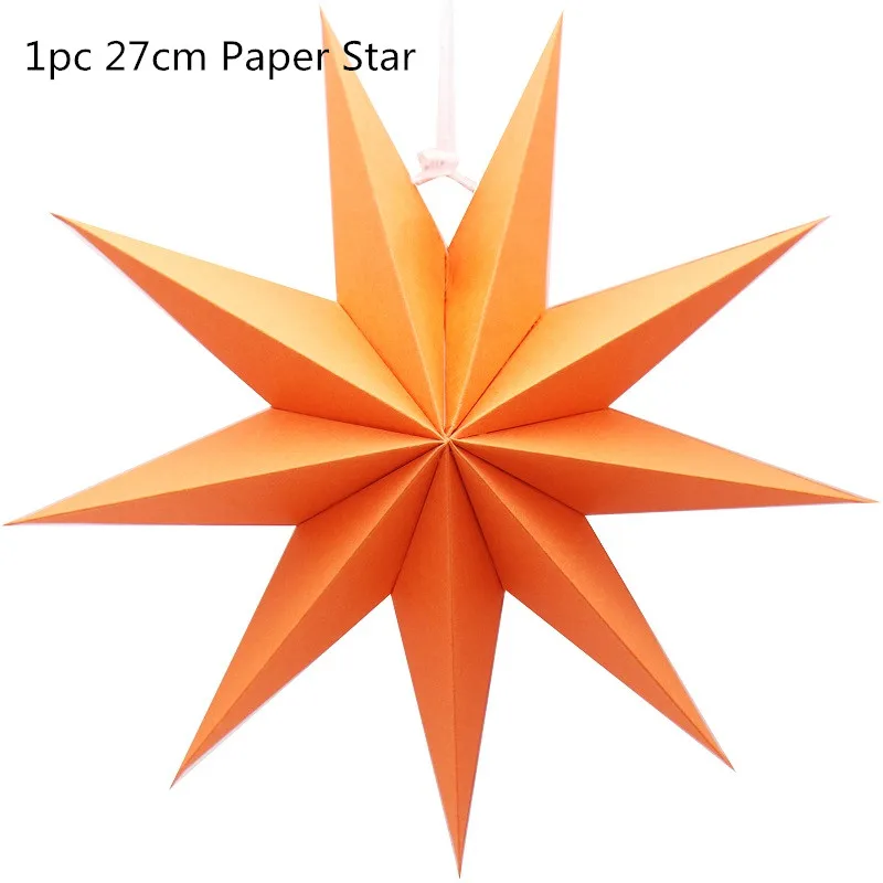3D вечерние украшения звезда бумажные цветы многоцветный 1 шт. Ручной Работы Висячие тени дерево двор Рождество год Свадьба домашний декор - Цвет: Orange