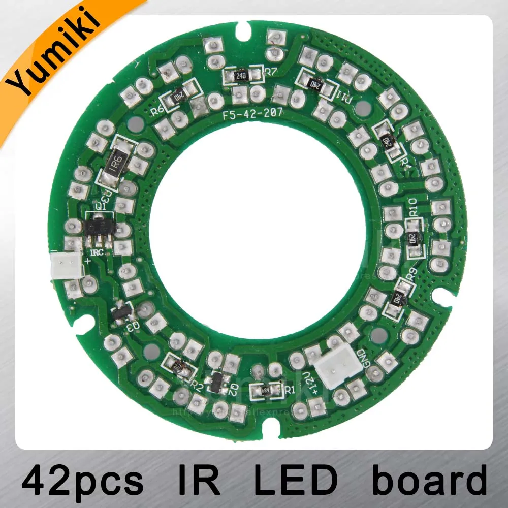 Yumiki инфракрасный 42 шт. ИК светодиодный щит для камер видеонаблюдения ночного видения(диаметр 60 мм