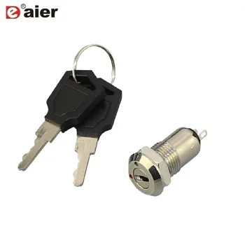 

100PCS KS-01-101A Emergency 12MM Electronic Metal Key Switch Single Pole ON-OFF 2 Pin