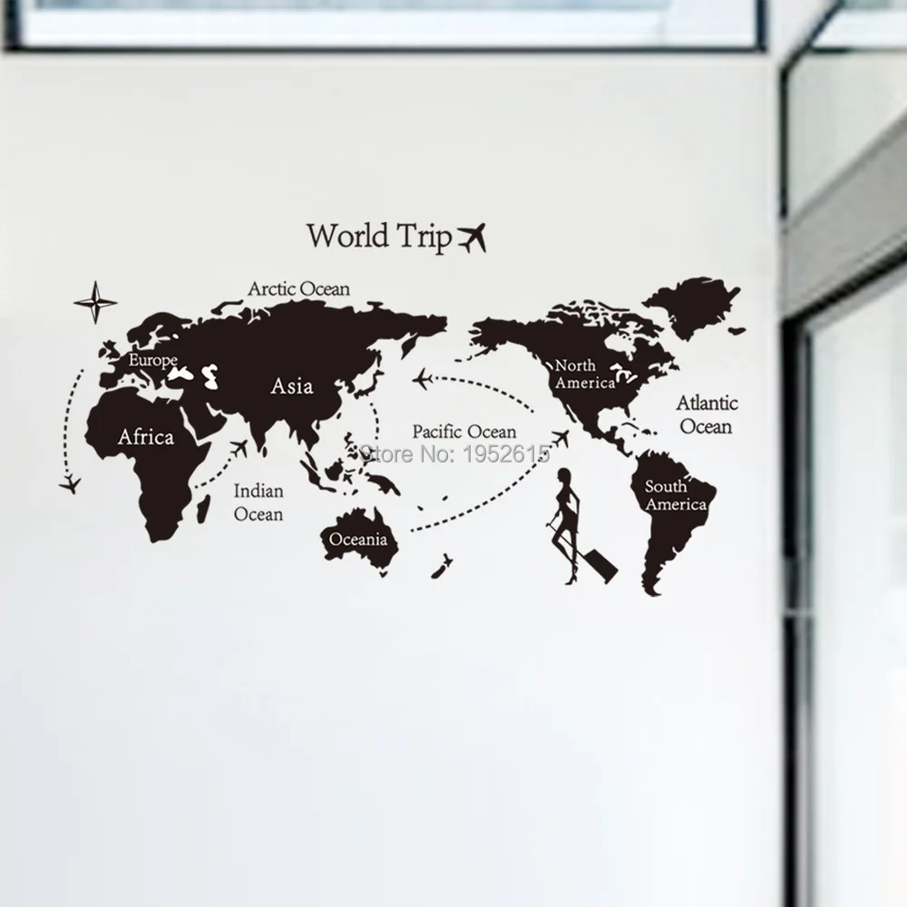 Карта мира настенные наклейки для гостиной украшения дома креативный ПВХ настенные наклейки diy офисный настенный арт для детской комнаты