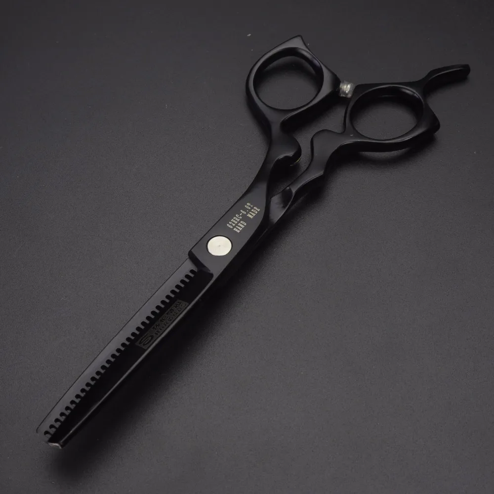 6.0 inch Black Hairdressing Scissors Hair Cutting Shears Thinning Scissors Hair Scissors high quality steel