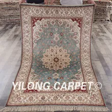 YILONG 4'x6' персидский ковер светло-голубой бежевый vantage Изящные восточные элегантные шелковые ковры(YHW433AB4x6