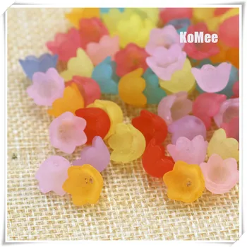 

Cheap Hot 1000pcs 7x10mm Flower Acrylic Beads Candy Color Acrylic Spacer Beads DIY for Necklace Matte Hairpin Jewelry Accessoire
