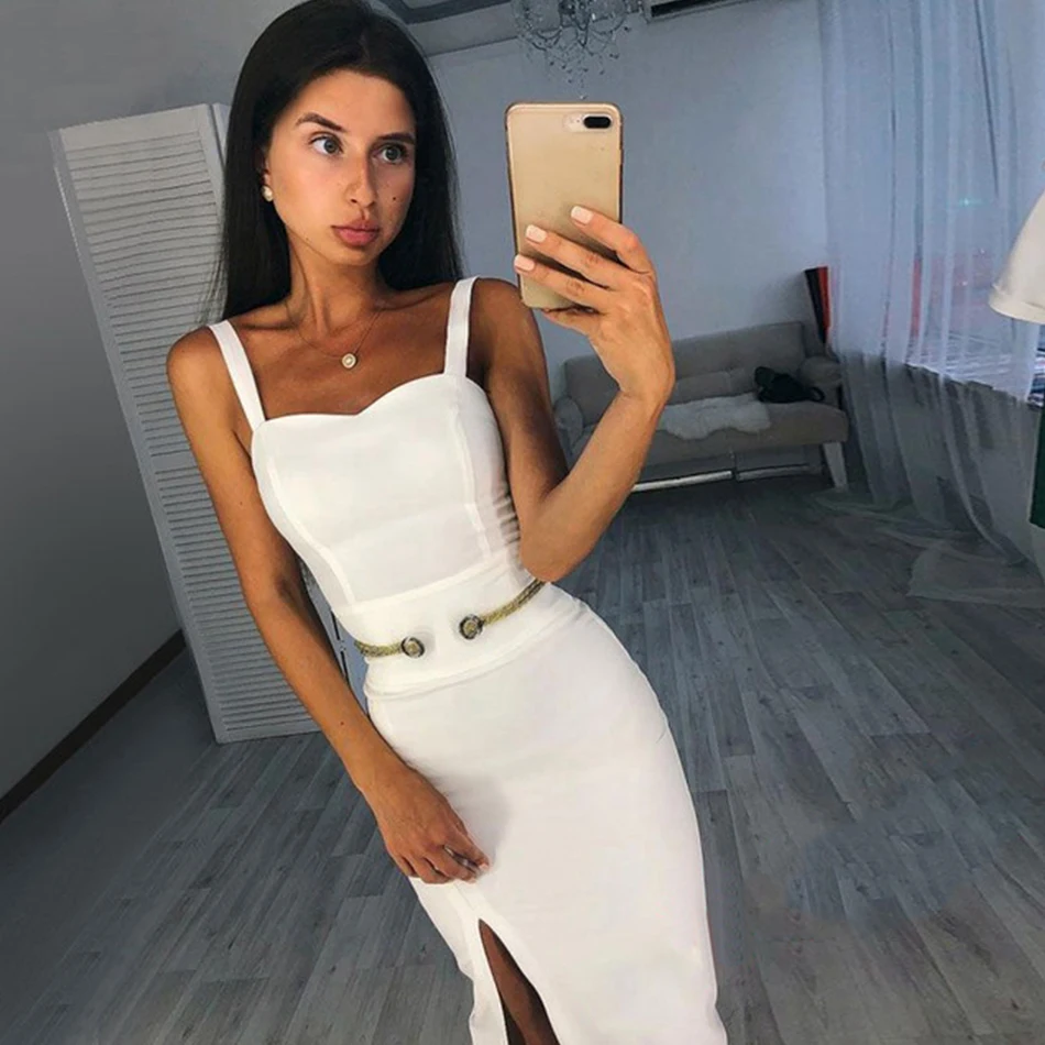 Женское облегающее платье Seamyla Клубное до середины икры без рукавов для