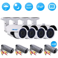 OWSOO 4 шт. 960 P комплект камеры AHD IR CCTV камеры безопасности s 1/2. " CMOS 30 шт. Массив Инфракрасных ламп ночного видения с кабелем 4*60 футов