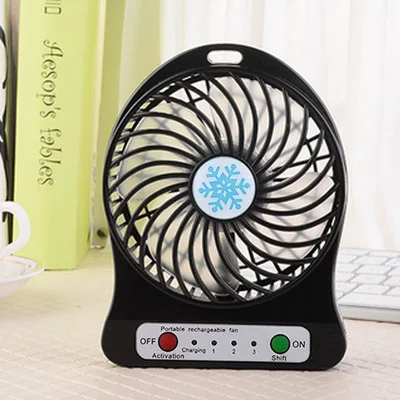 

Personal Portable Desk Fan Mini USB Rechargeable Cooling Fan with LED Light for Traveling Room Office Car Household Outdoor