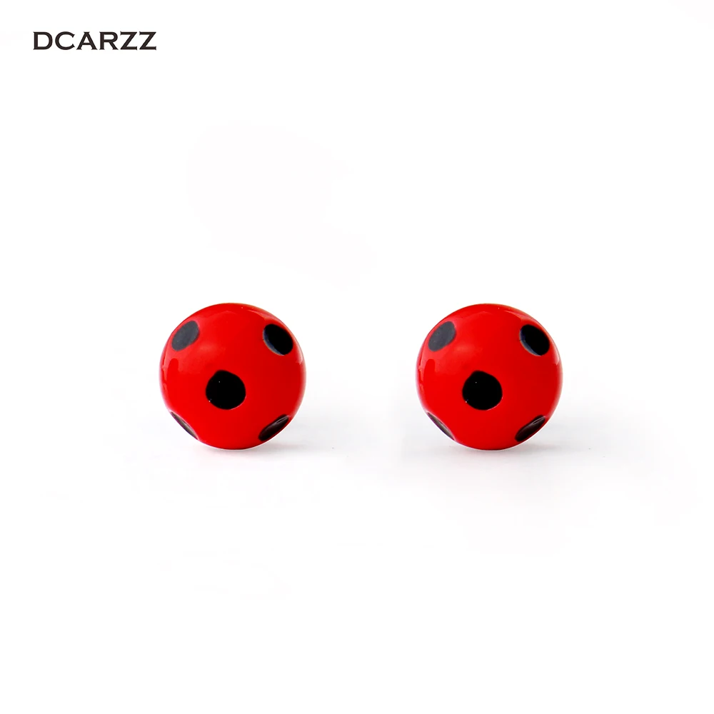 

Miraculous Ladybug Stud Earrings Metal Circle with Dot Animal Earrings for Girls Cat Noir Miraculous Ladybug Anime Jewelry