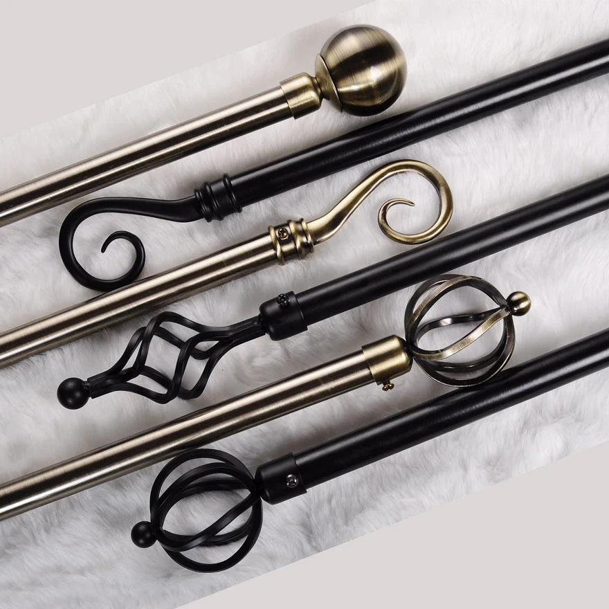 

Single pole double pole Roman rods Iron curtains Curtain tracks Black green turret Curtain rails