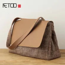 AETOO Original female handbag 2017 canvas bag shoulder bag lady large capacity Messenger bag art portable retro cotton linen bag