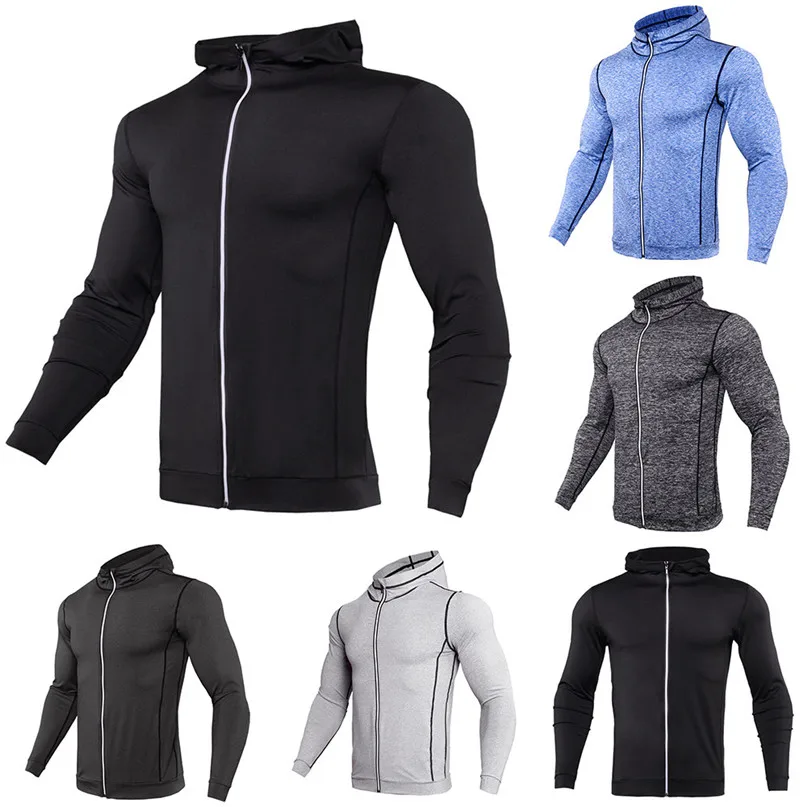 Men's quick-drying jacket tight breathable warm jacket autumn and winter running clothes fitness clothing long-sleeved sweater  (27)