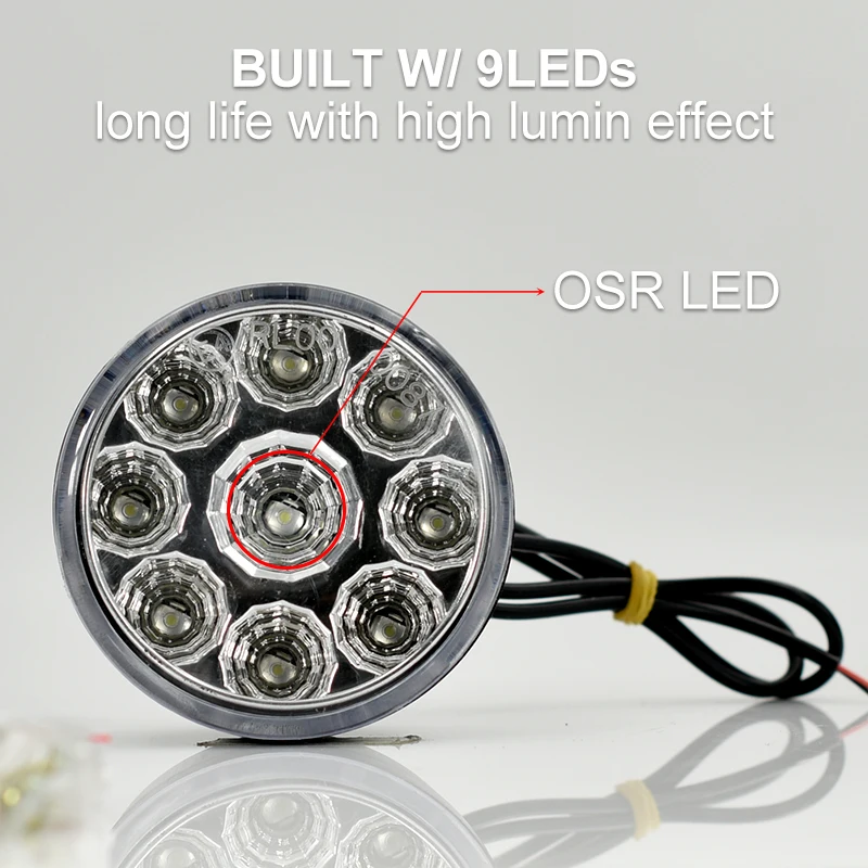 CNSUNNYLIGHT 2Pcs Car Daytime Running Lights Assembly White 6500K Waterproof 12V Auto DRL Fog Day Lights Car-Styling Accessories (7)