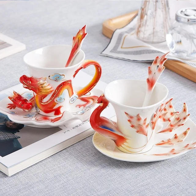 Кофейная чашка креативная кружка из костяного фарфора 3D эмалированная