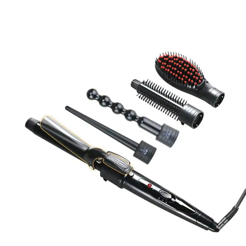 

5pcs/set Pro Hair Curling Iron Machine Heat Resistant Electric Hair Curler Roller Curling Wand Home Salon Hairdressing Tools