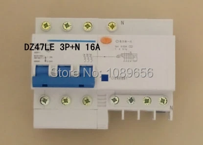 

DZ47LE 3P+N 16A Residual current Circuit breaker with over current protection RCBO C type