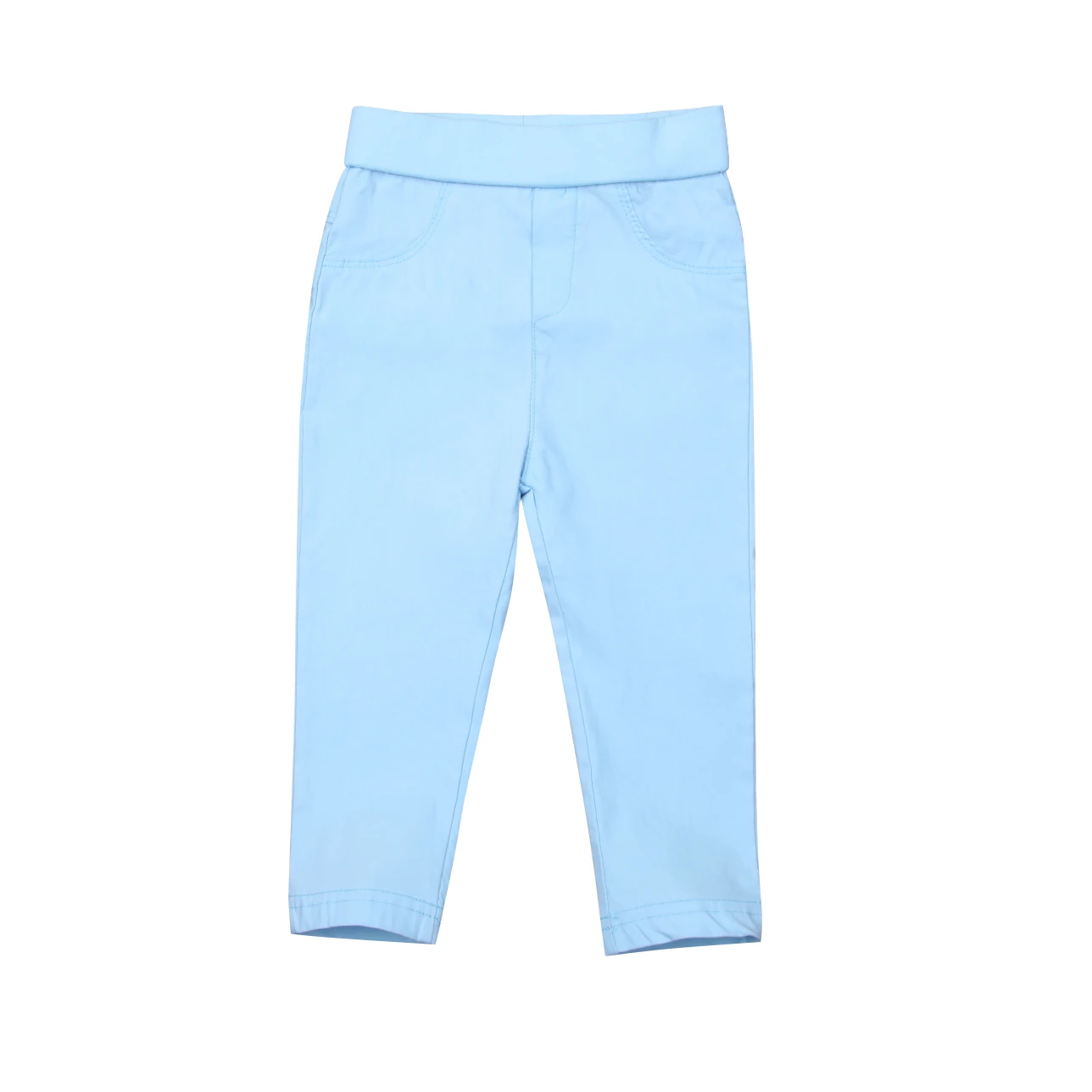 Детские Стрейчевые штаны для маленьких мальчиков и девочек; одежда; брюки с высокой талией; повседневные брюки; одежда для детей - Цвет: Синий