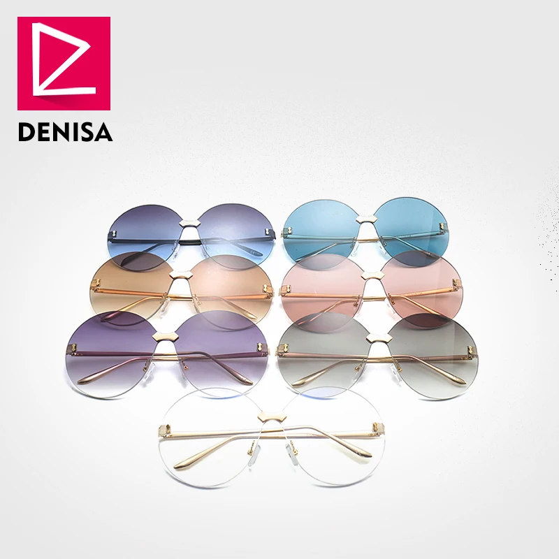 Солнцезащитные очки DENISA G22050 для мужчин и женщин винтажные большие круглые без