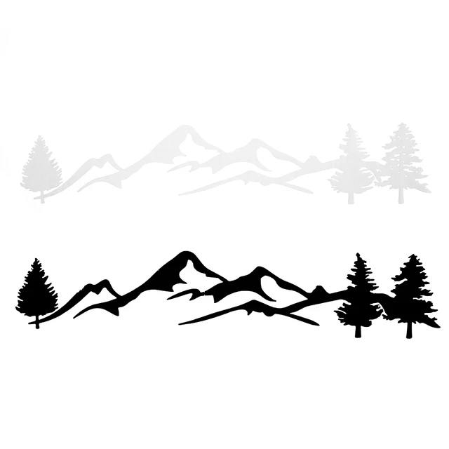100cm Black/White Tree Mountain Car Decor PET Forest Sticker Auto Decal For SUV RV Camper Offroad Car Styling 6