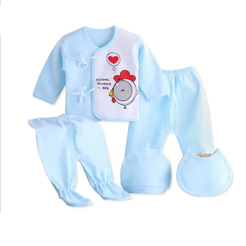 Newborn Infant Baby Suits Boys Girls Clothes Sets tops Pants bibs hats Girl Clothing set for baby girls outfit 5PCS/SET baby clothes mini set