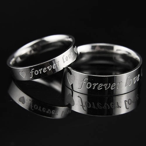 1 шт. модное кольцо из титановой стали с принтом Forever Love простое дизайнерское для