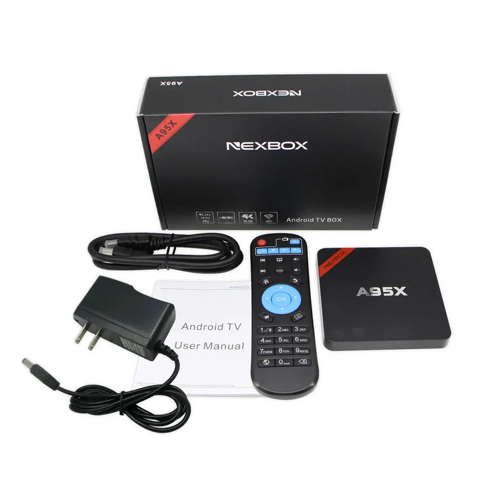 

A95X Android 5.1 HD TV Box Amlogic S905 Quad-Core Cortex A53 2.0GHz with 1GB RAM + 8GB ROM/WiFi/4k x 2k US Plug Black