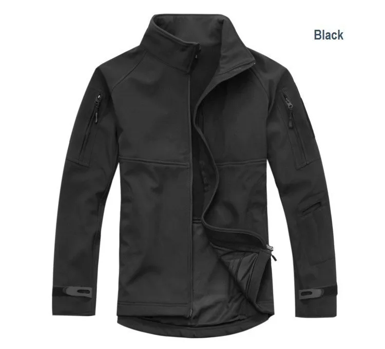Армейская тактическая TAD Акула кожа командор Военная флисовая куртка мужская теплая водонепроницаемая ветровка активные куртки - Цвет: Черный