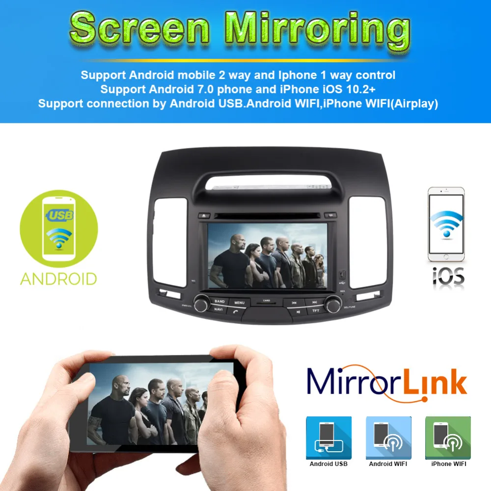 Excellent Android 9.0 Autoradio audio multimedia pc tablet with 4G Lte wifi for Hyundai Elantra 2007-2011 GPS Navigation DVD Multimedia 1