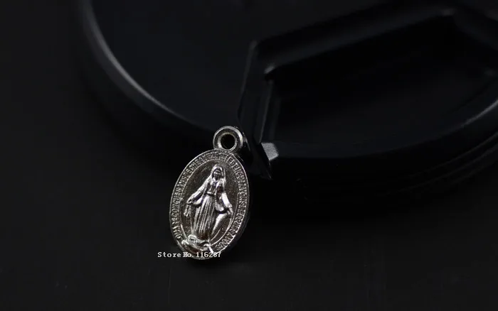 Крошечные античные бронзовые католический религиозный подарки Девы Марии сакральное сердце чудесная медаль Святого медальоны для браслета - Окраска металла: Посеребренный