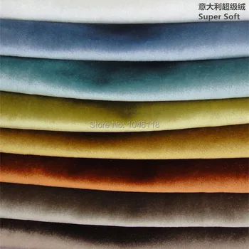 

Deluxe Solid Plain Dye Velvet Design Sofa Chair Villas Hotel Home Decoration Pillow Velour Fabric Shiny 140cm Wide Sell by meter