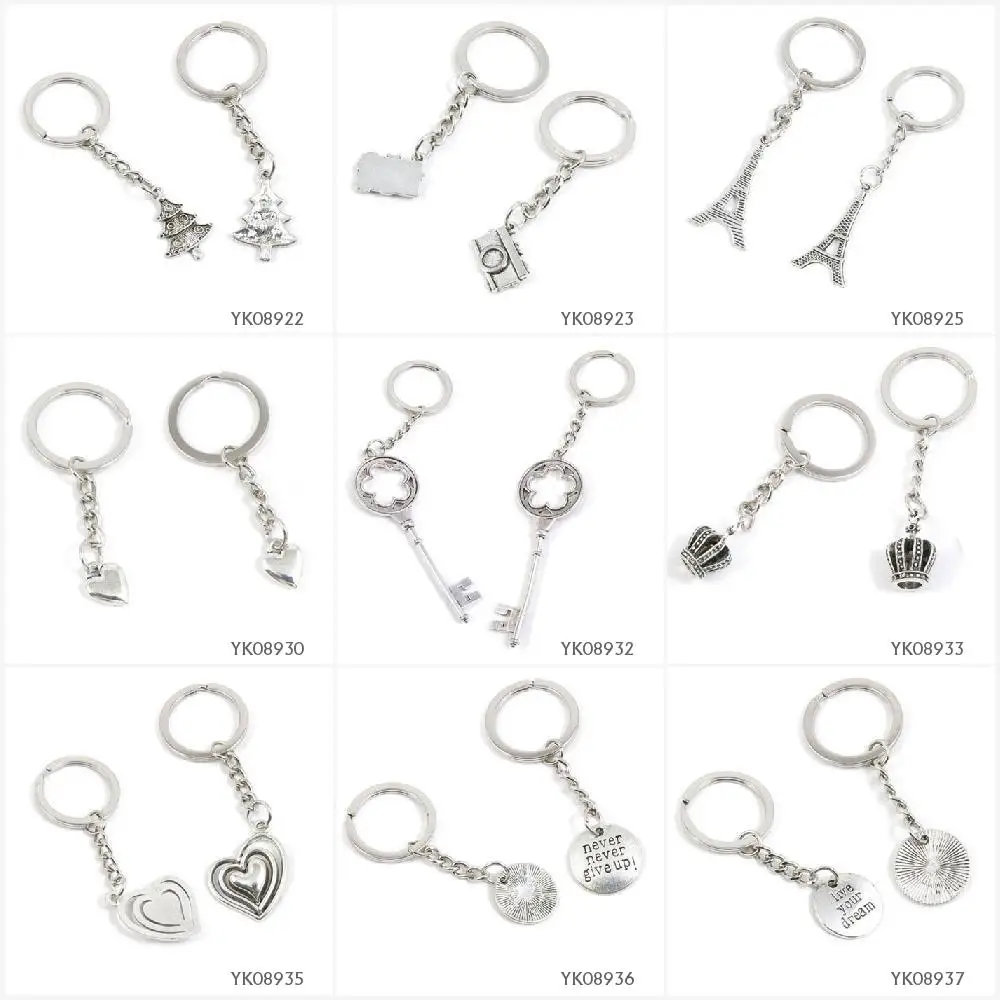 Metal Antique Silver Keychain Keyring Keytag Key Chain Ring Christmas Xmas Tree Camera Paris Eiffel Tower Love Heart Magic Skele | Украшения