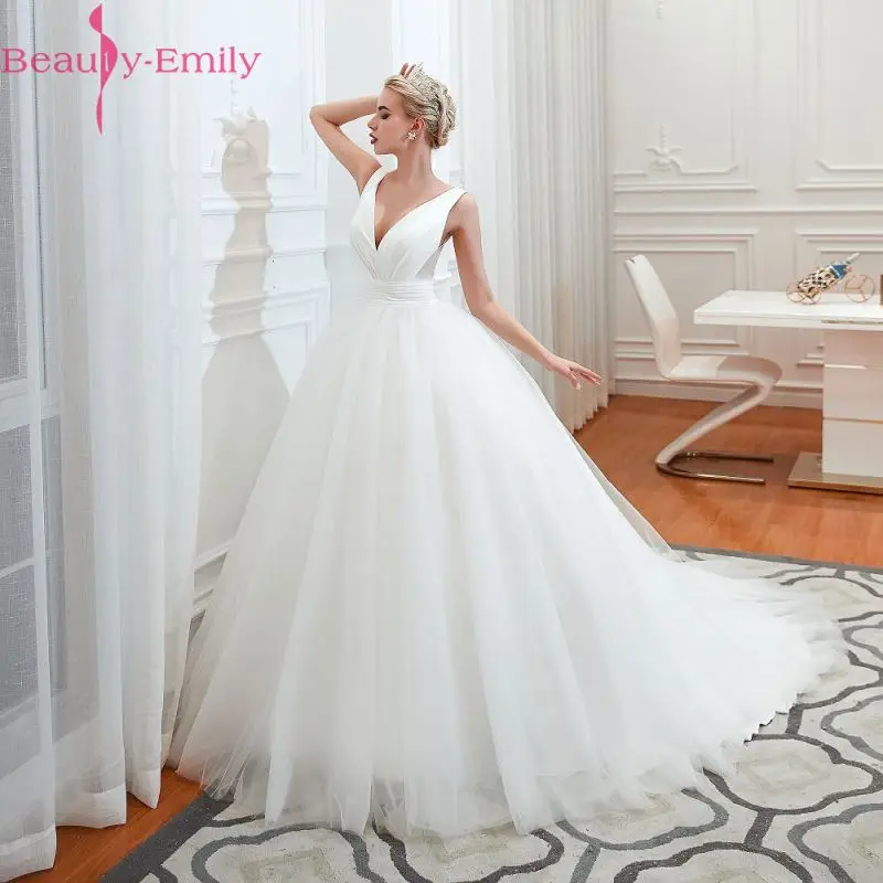 Beauty Emily белые кружевные свадебные платья трапециевидной формы 2020 Свадебные без