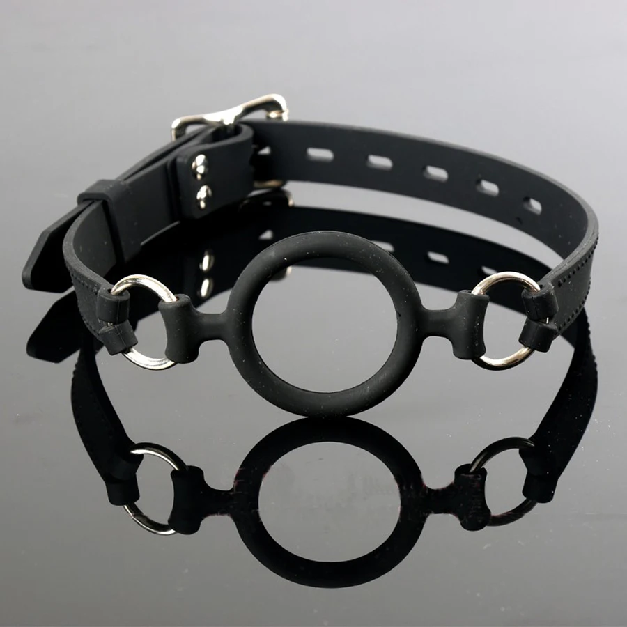 Полный силиконовые уплотнительное кольцо Gag 4.9 см рот кляп голова жгут gagged БДСМ