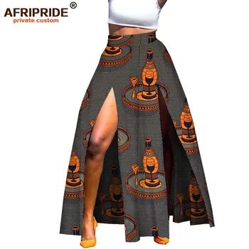 

african print summer skirt for women AFRIPRIDE tailor made ankara print ankle length split women wax cotton skirt A1827002
