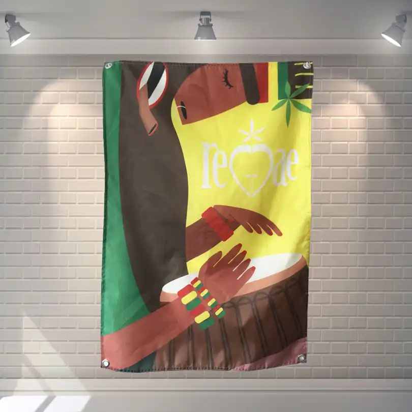 Drummer Jamaica Reggae Heavy Metal Music Poster Scrolls Bar Cafes Jamaica Reggae Heavy Metal Music Poster